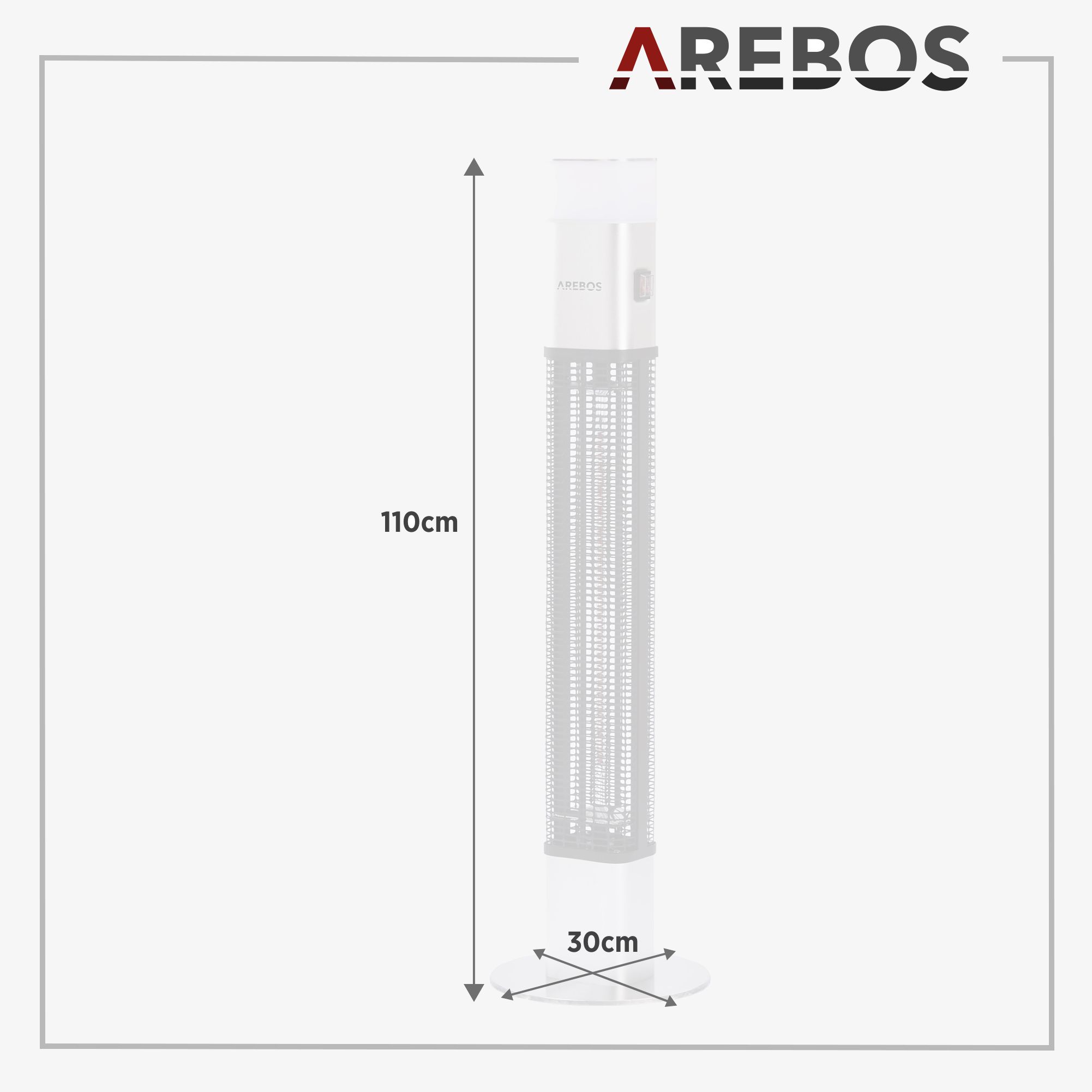 Infrarot Terrassenheizstrahler 1500W mit LED
