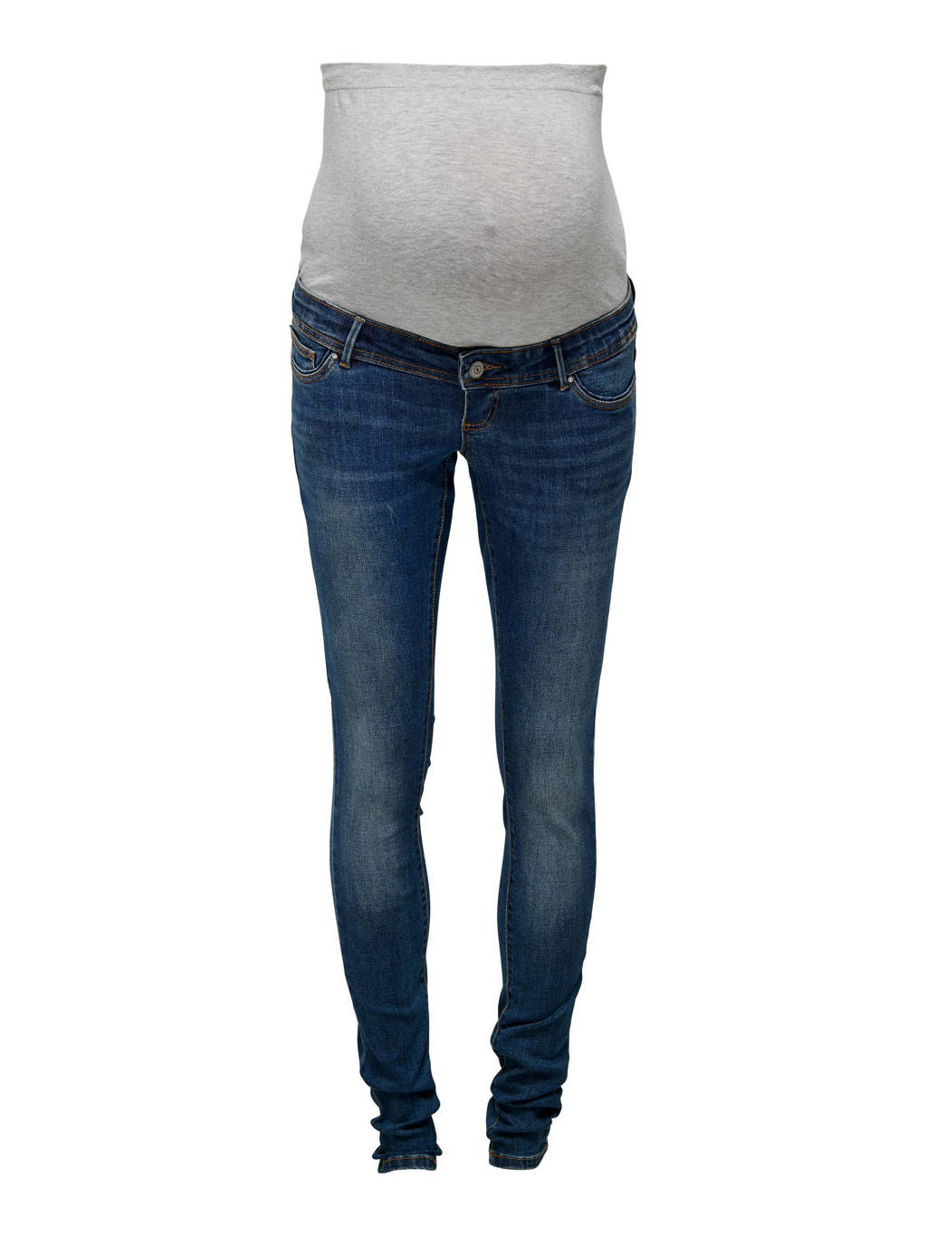 ONLY MATERNITY skinny zwangerschapsjeans OLMWAUW dark blue denim