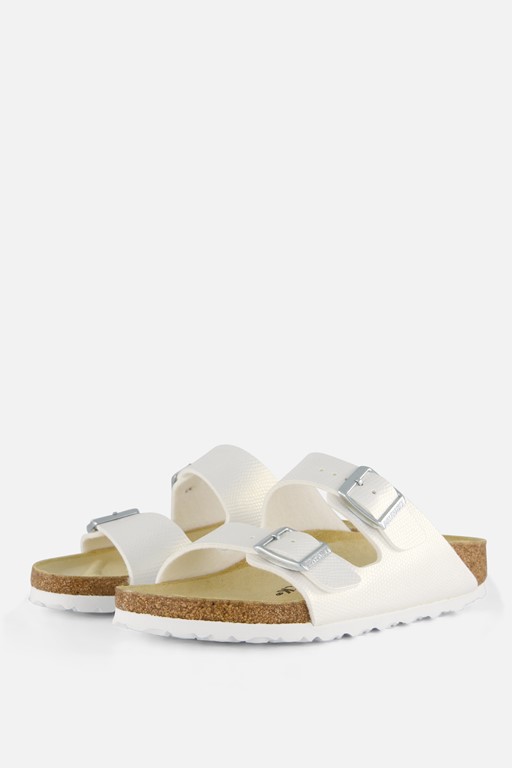 Birkenstock Arizona Slippers wit Imitatieleer