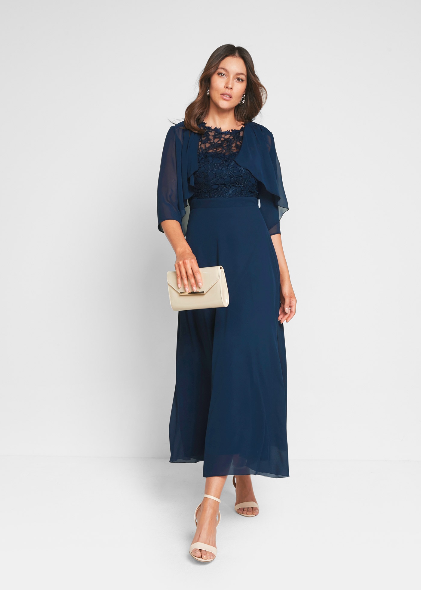 bonprix Maxikleid »Maxikleid mit Spitze« Maxikleid mit Spitze