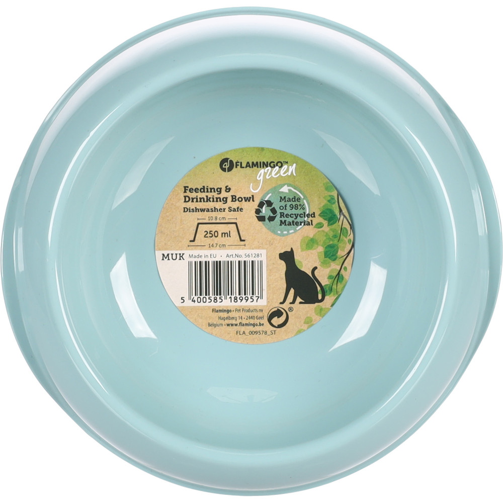 Gamelle en plastique recyclé muk 250 ml pour chat