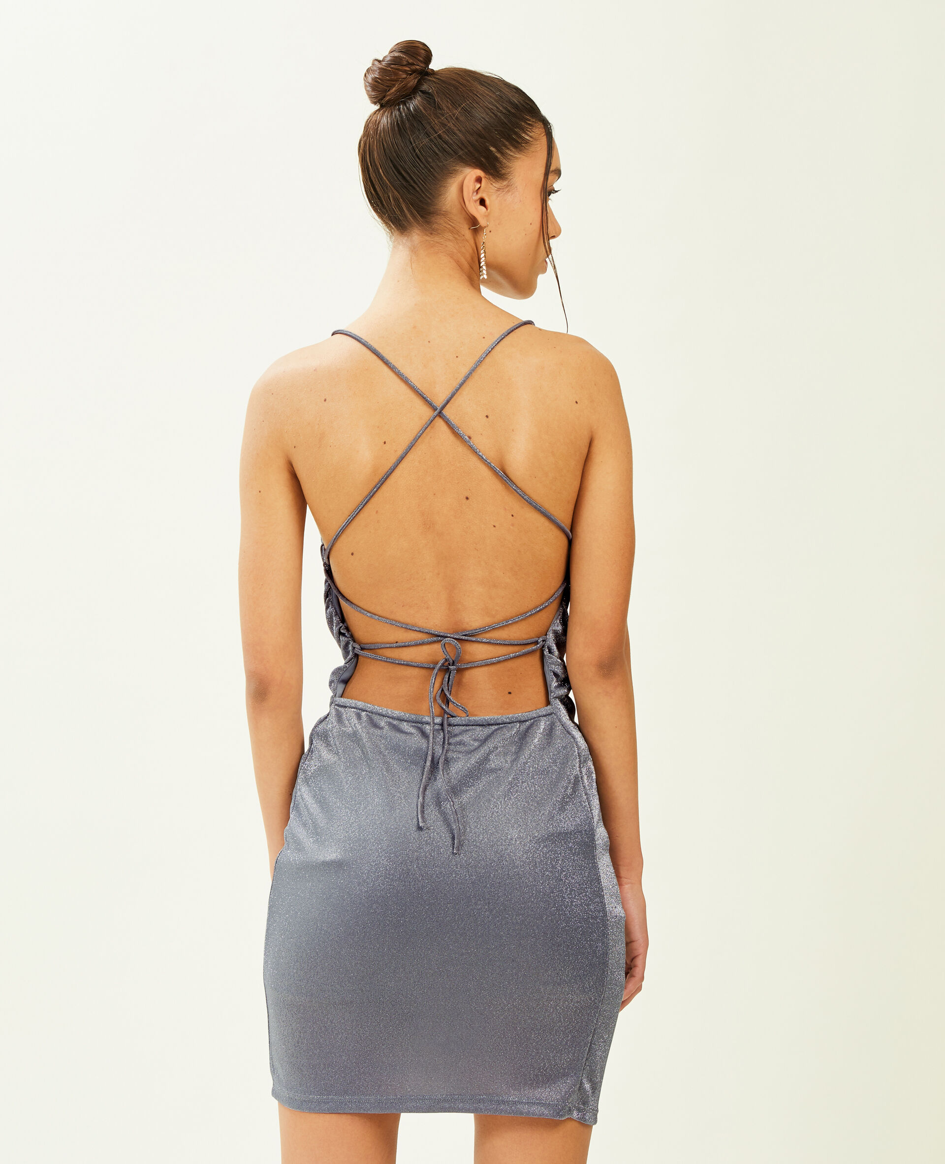 Robe courte irisée - Gris