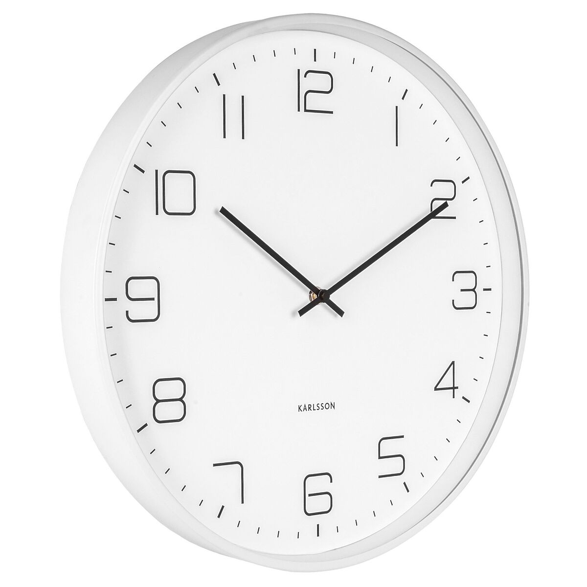 Lofty veggklokke 40 cm, matt hvit