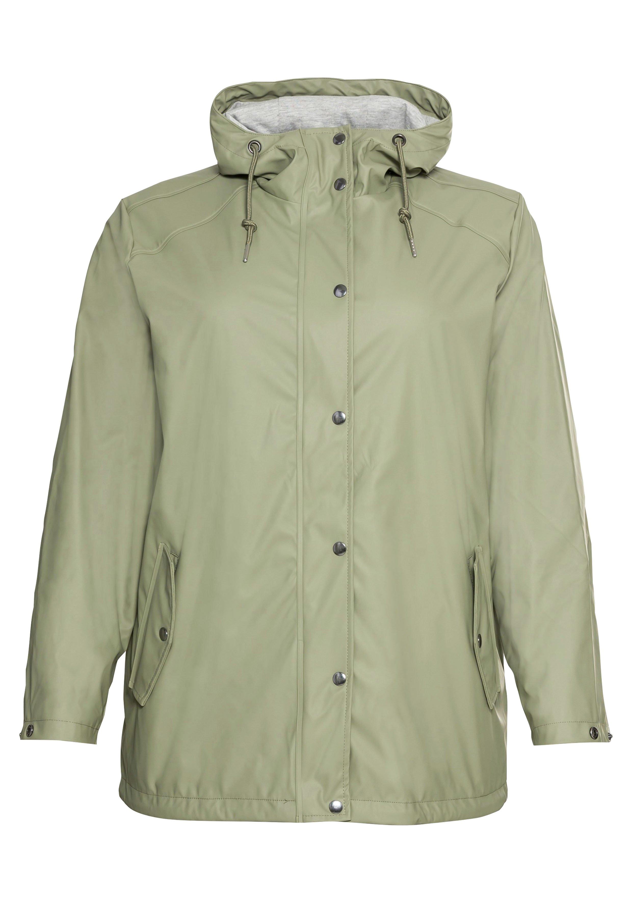 Regenjacke mit Jerseyfutter, hinten länger als vorn