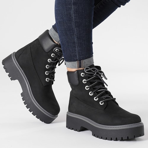 Boots Femme Heritage Platform 6 Inch Waterproof A5RH5 Black Nubuck