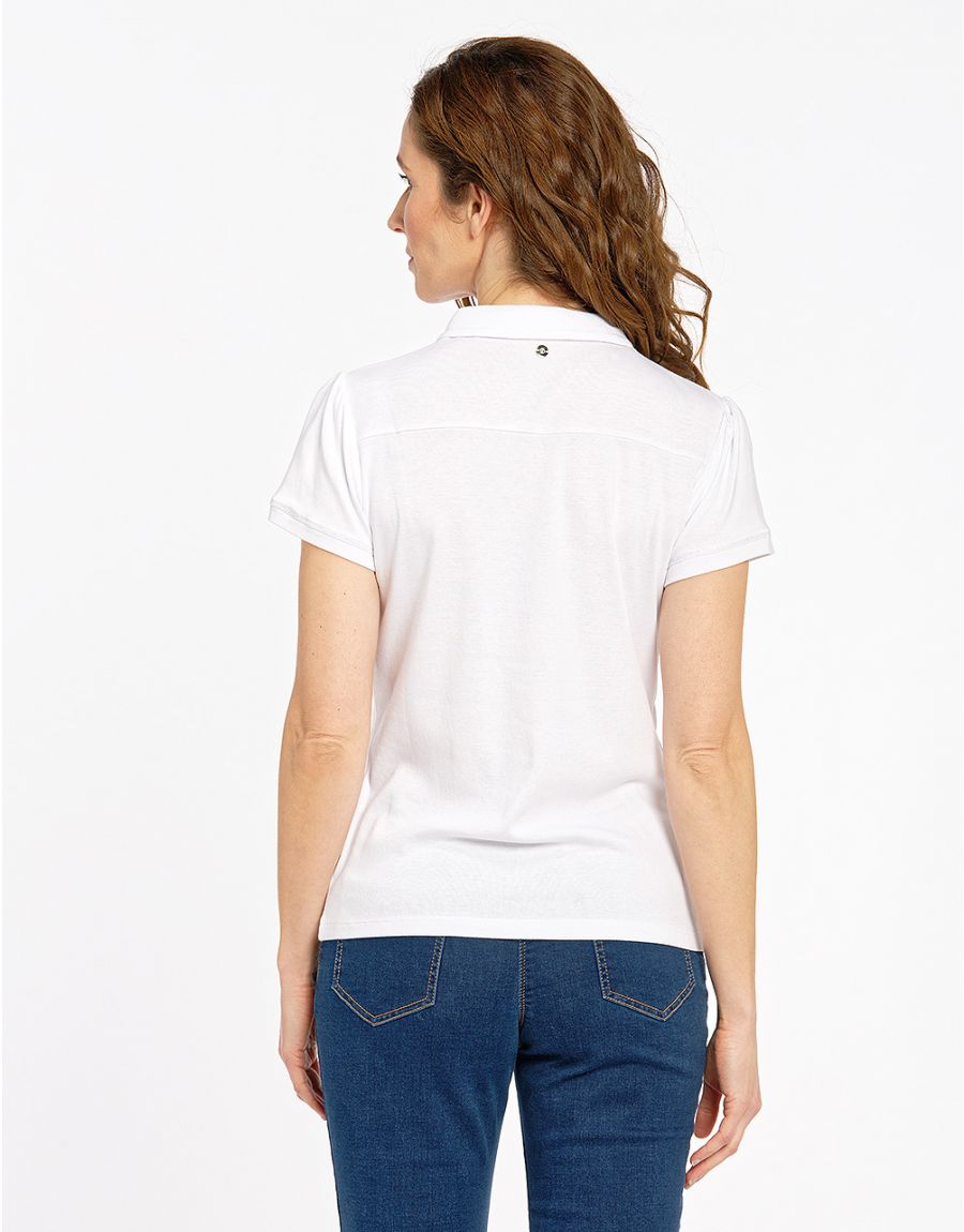 Polo blanc coton modal
