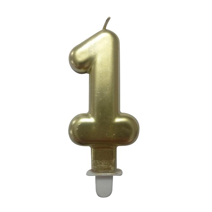 BOUGIE ANNIVERSAIRE CHIFFRE 1 H.7.5CM OR