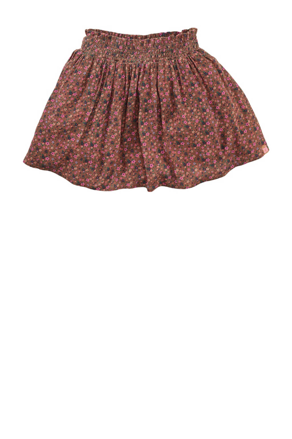Z8 rok Laura met bloemenprint bruin/roze