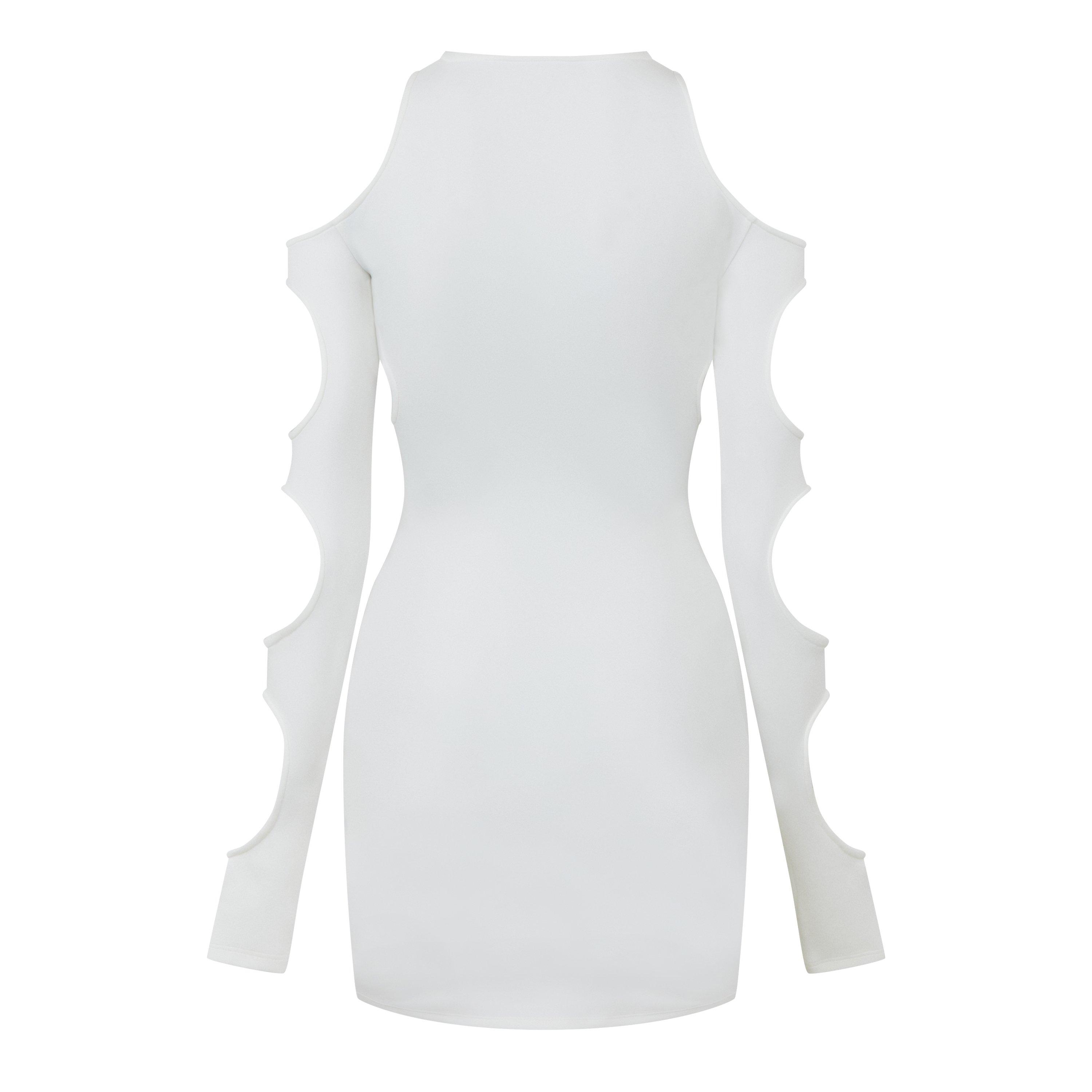 Off White Cut Out Mini Dress
