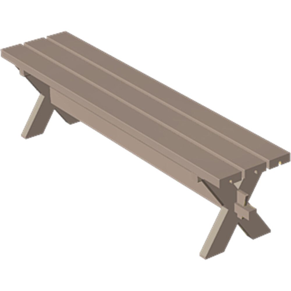 BENK PLUS NOSTALGI 177X75CM GRÅBRUN