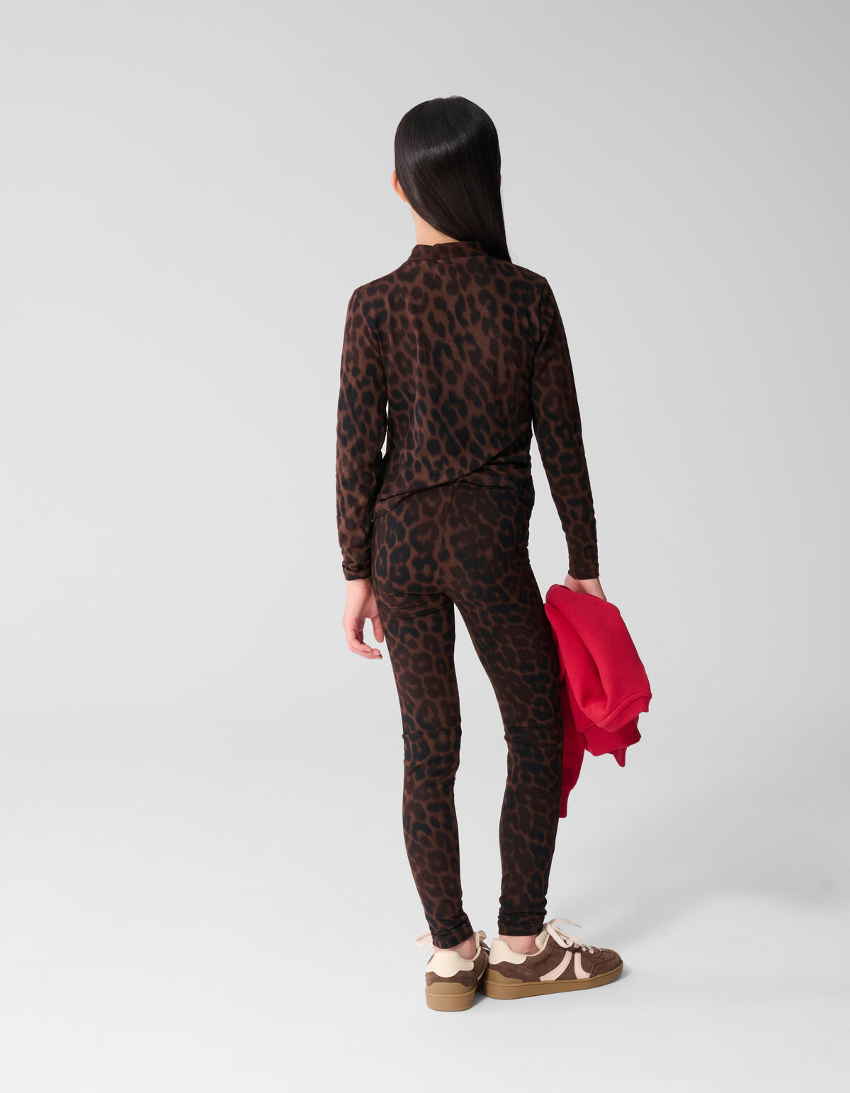 Leopard Longsleeve Top Bruin