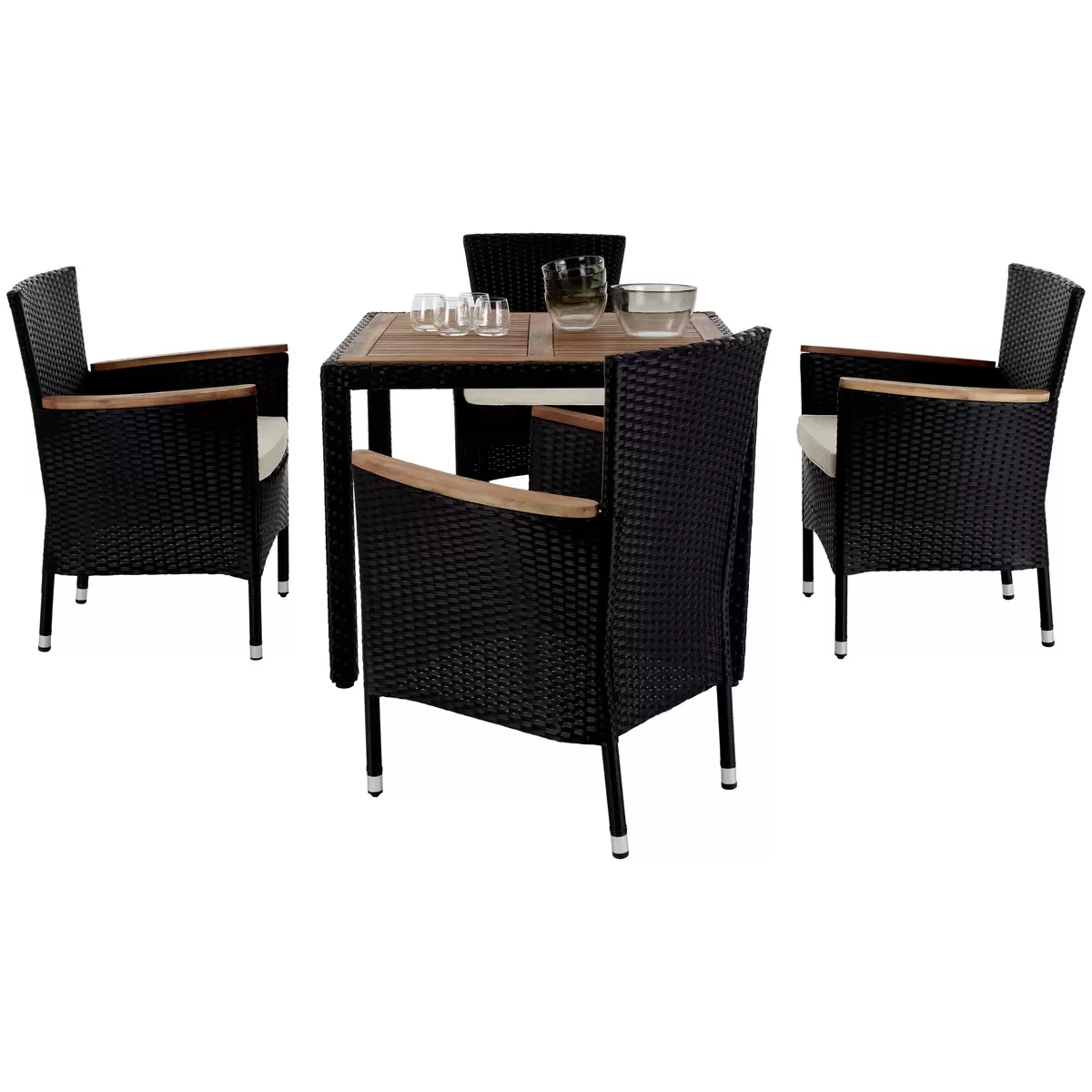 James Wood Gartengarnitur Moa 5-Teilig schwarz,braun,beige