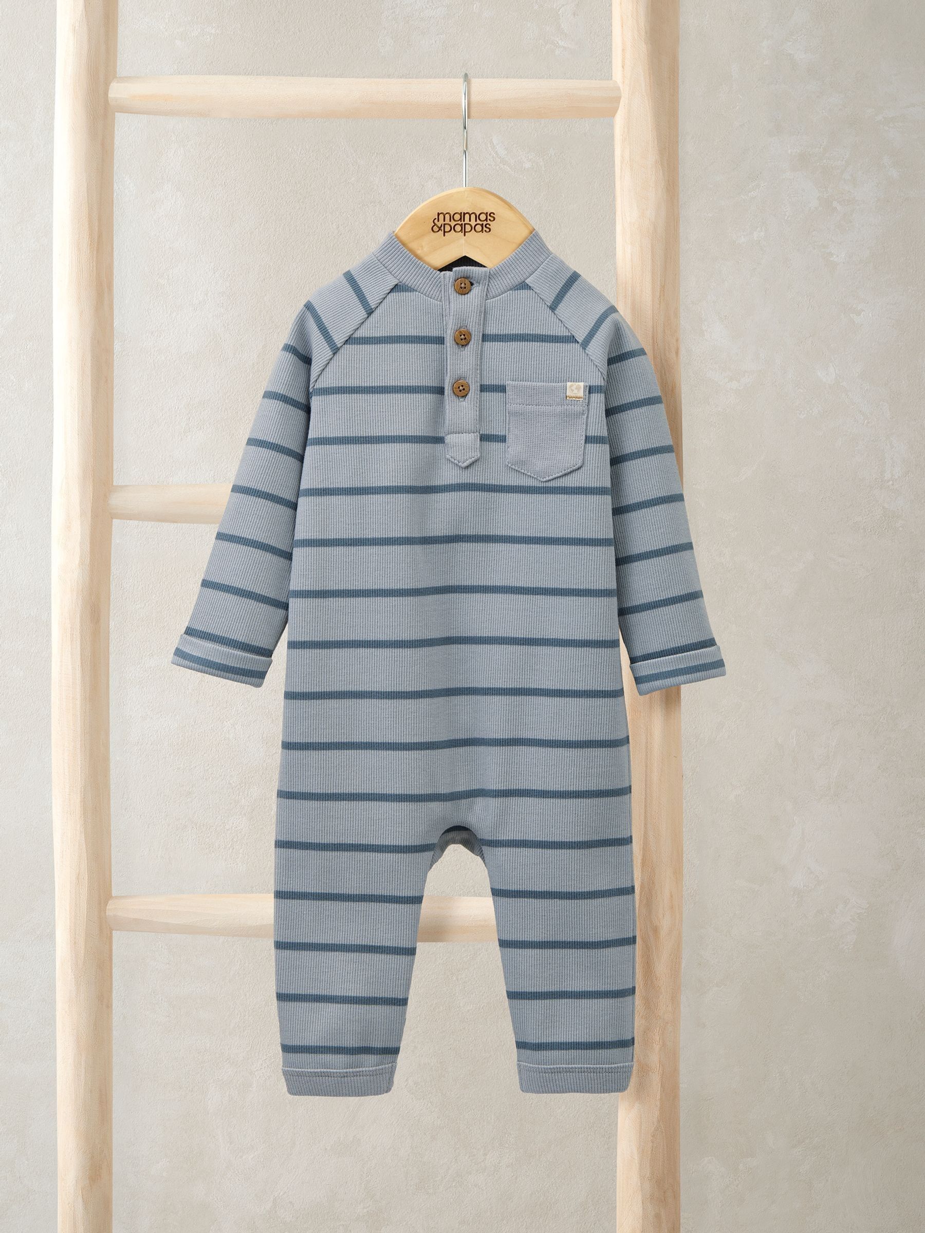 Mamas & Papas Striped Rib Romper