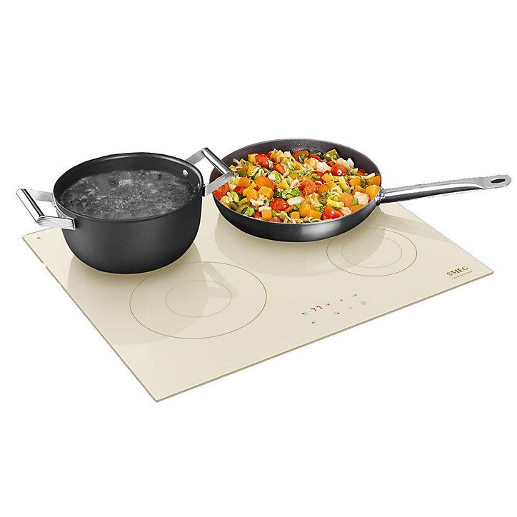 Plaque de cuisson à induction 4 foyers Universel l. 60 cm SI2641DP Smeg verre crème