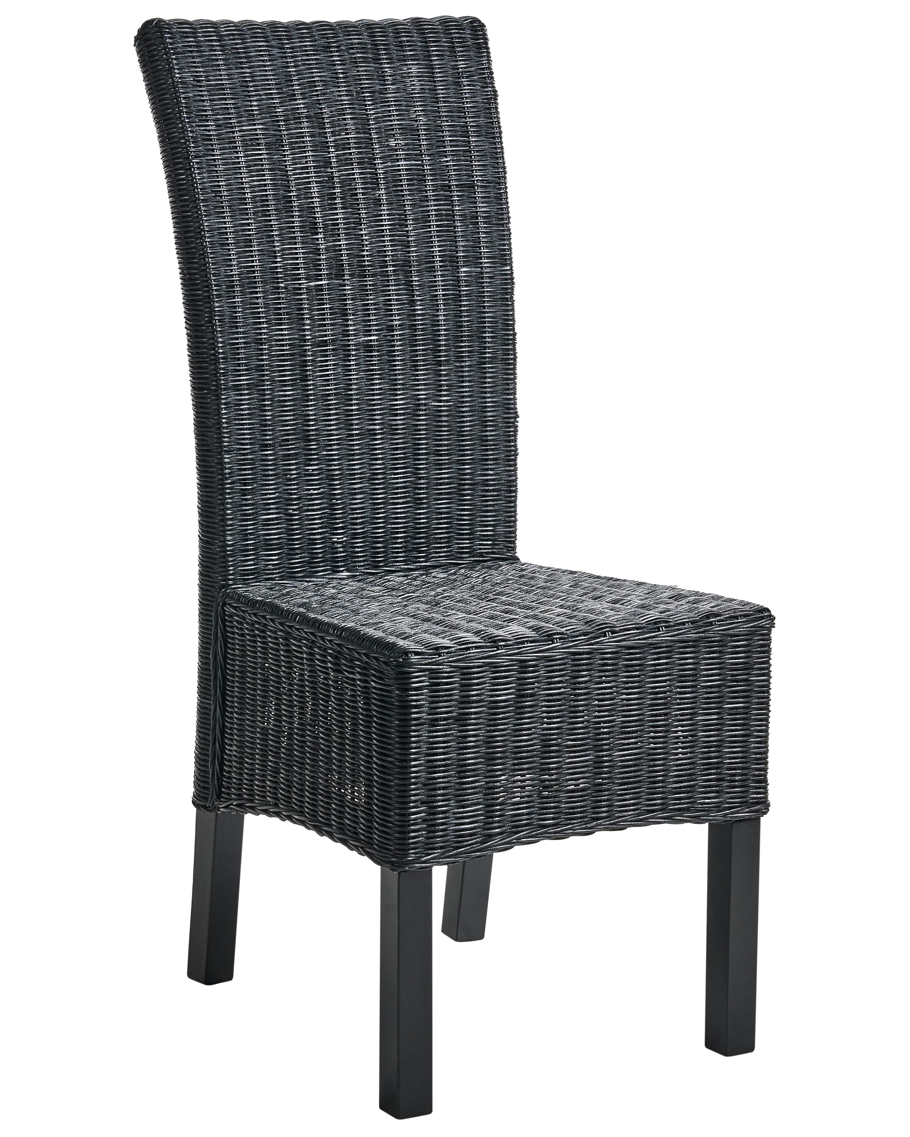Set van 2 eetkamerstoelen ANDES Rotan Zwart