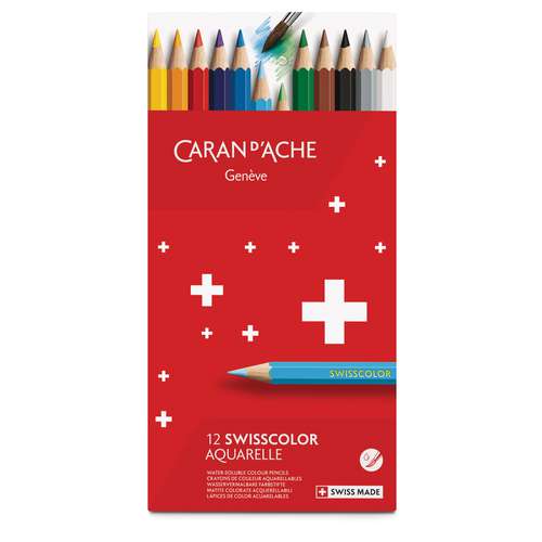 CARAN D'ACHE® Swisscolor wasservermalbare Farbstifte, Karton-Etuis
