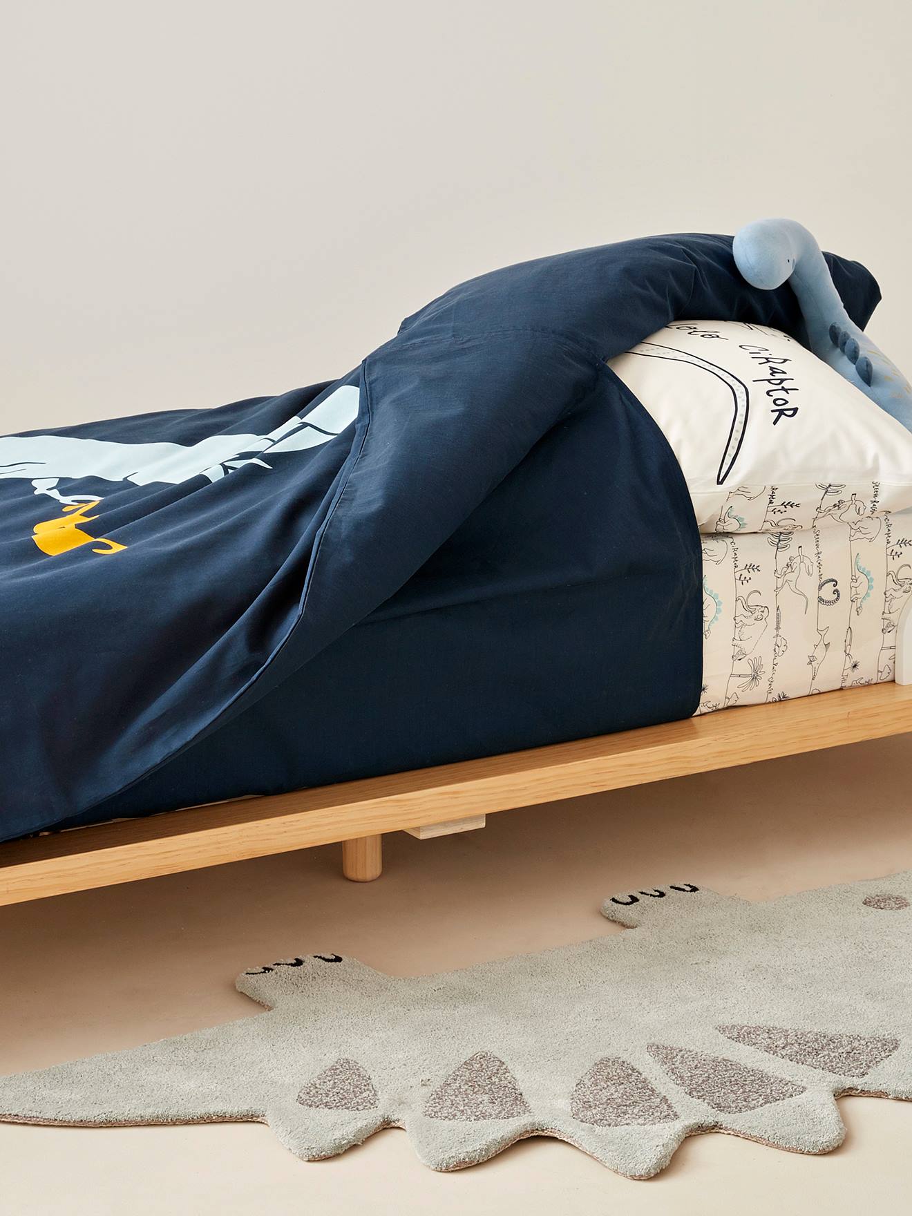 Conjunto infantil Magicouette® DINORAMA, azul escuro liso com motivos.