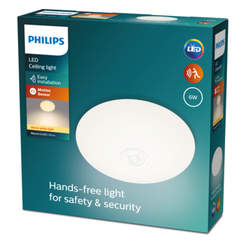 Philips LED plafondlamp Mauve 4x1,5W wit Incl bewegingsmelder