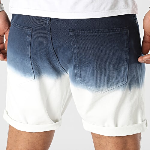 Short Jean Chris Fade Bleu Marine Blanc