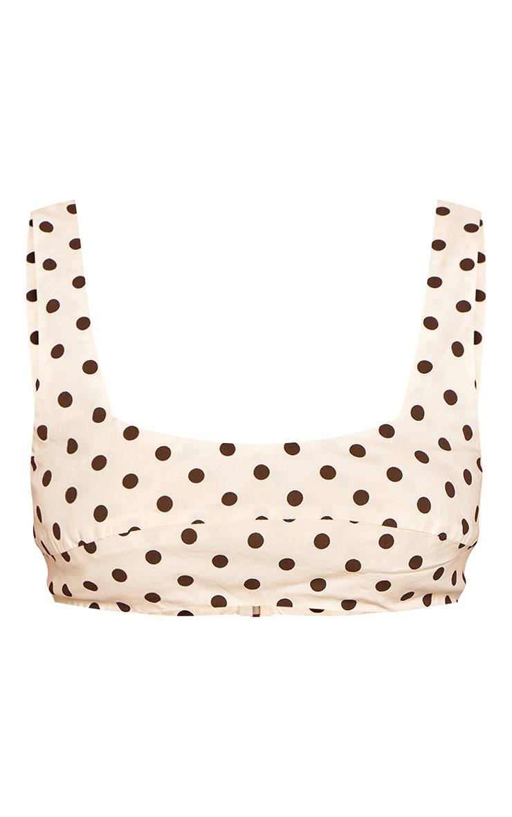 Crème Haut Bralette À Pois Assorti