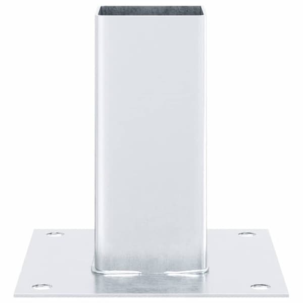 vidaXL Stolpebunner firkantet 4 stk sølv 61x61 mm galvanisert stål