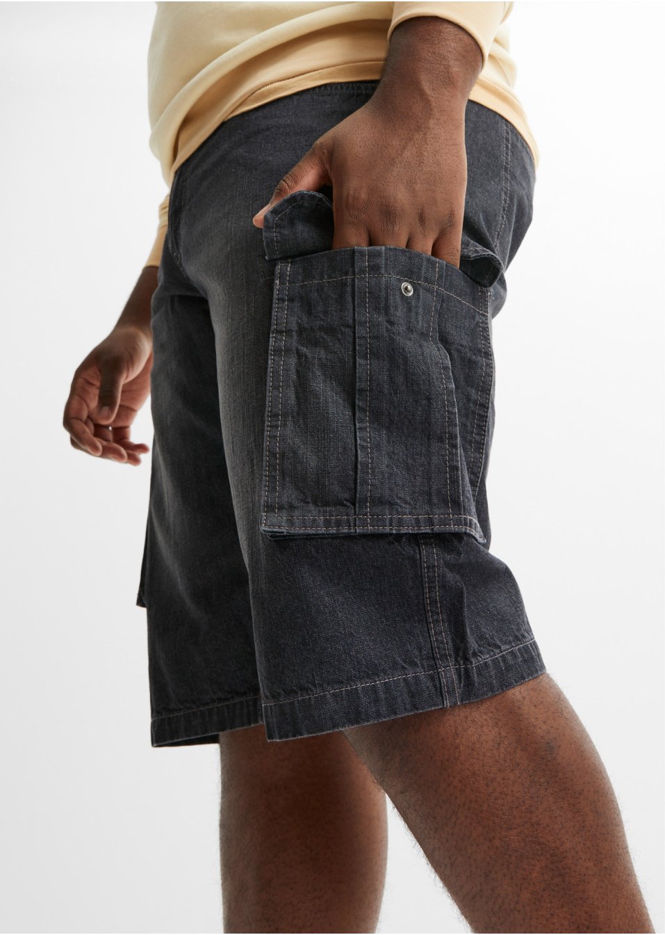 Bermuda en jean cargo, Loose Fit