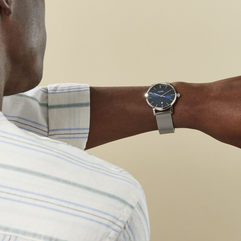 Coffret Montre Cluse Aravis Bleu Fumé