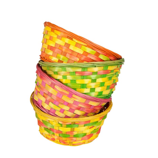 Osterkörbchen - bunt - aus Bambus - ca. 20 x 9 cm - 1 Stück
