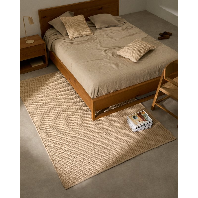 Tapis Mascarell de coton et polyester blanc 160 x 230 cm