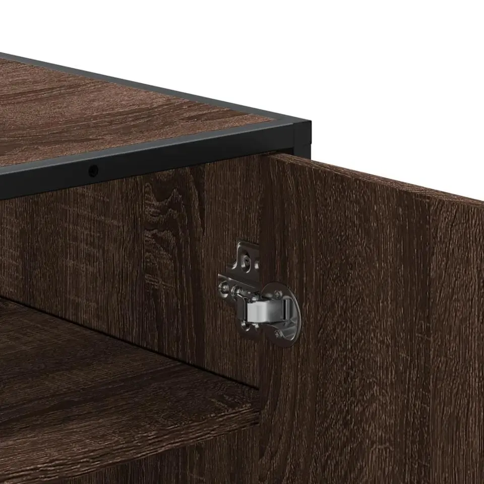 vidaXL - Schoenenkast met metalen poten 10 paar - Bruin eiken - 75x38x97,5 cm