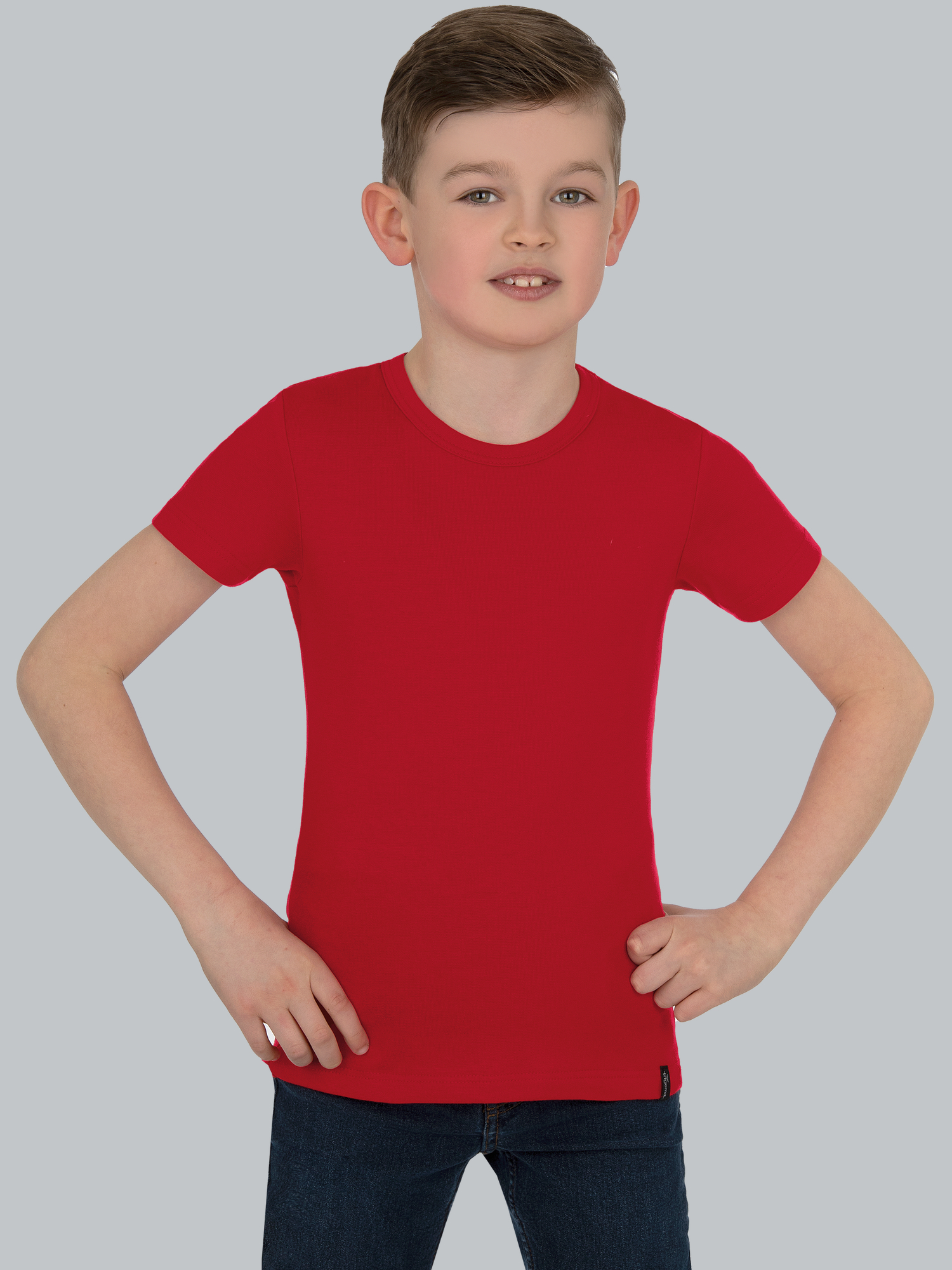 T-Shirt aus Baumwolle/Elastan Kirsch