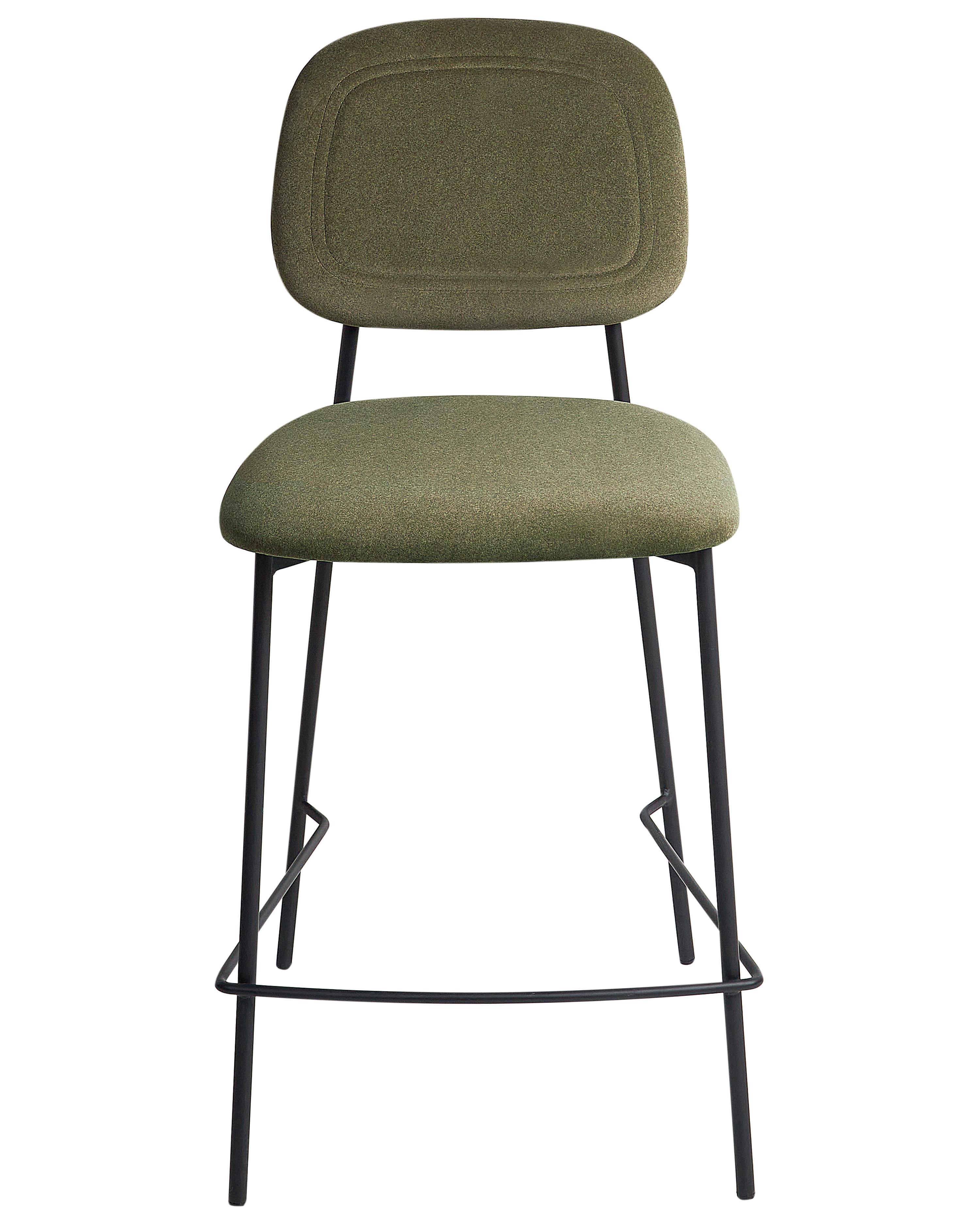 Set van 2 barstoelen DUETTE Fluweel Olijfgroen