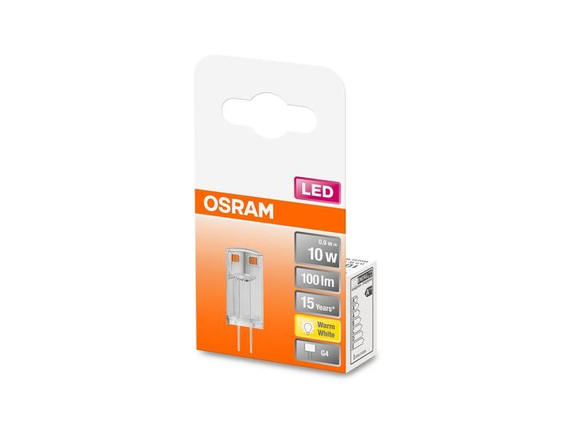 OSRAM Lampe Star Pin 10, 0.9W, G4 Warmweiss 12 V-Niedervolt-LED-Lampe mit Retrofit-Stecksockel