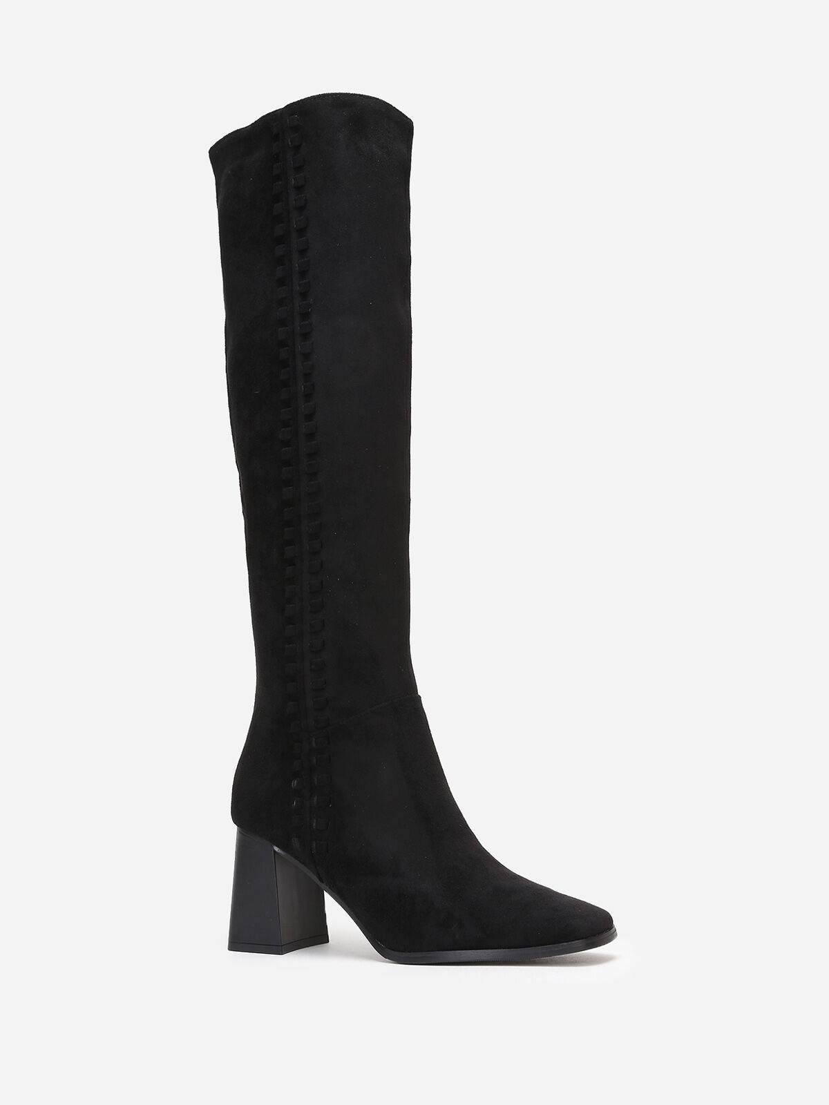 Bottes rétros à détails tressés- Noir