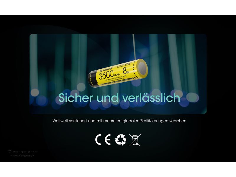 Nitecore Akku NL1836HP Li-Ion Typ 18650 3600 mAh, 1 Stück Akku