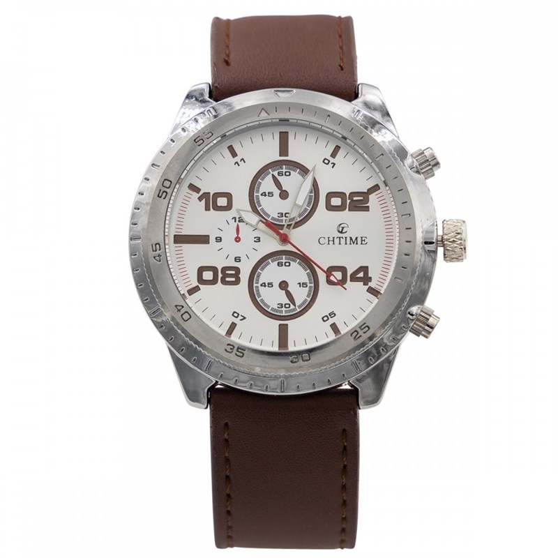 Montre Homme CHTIME bracelet Cuir Marron