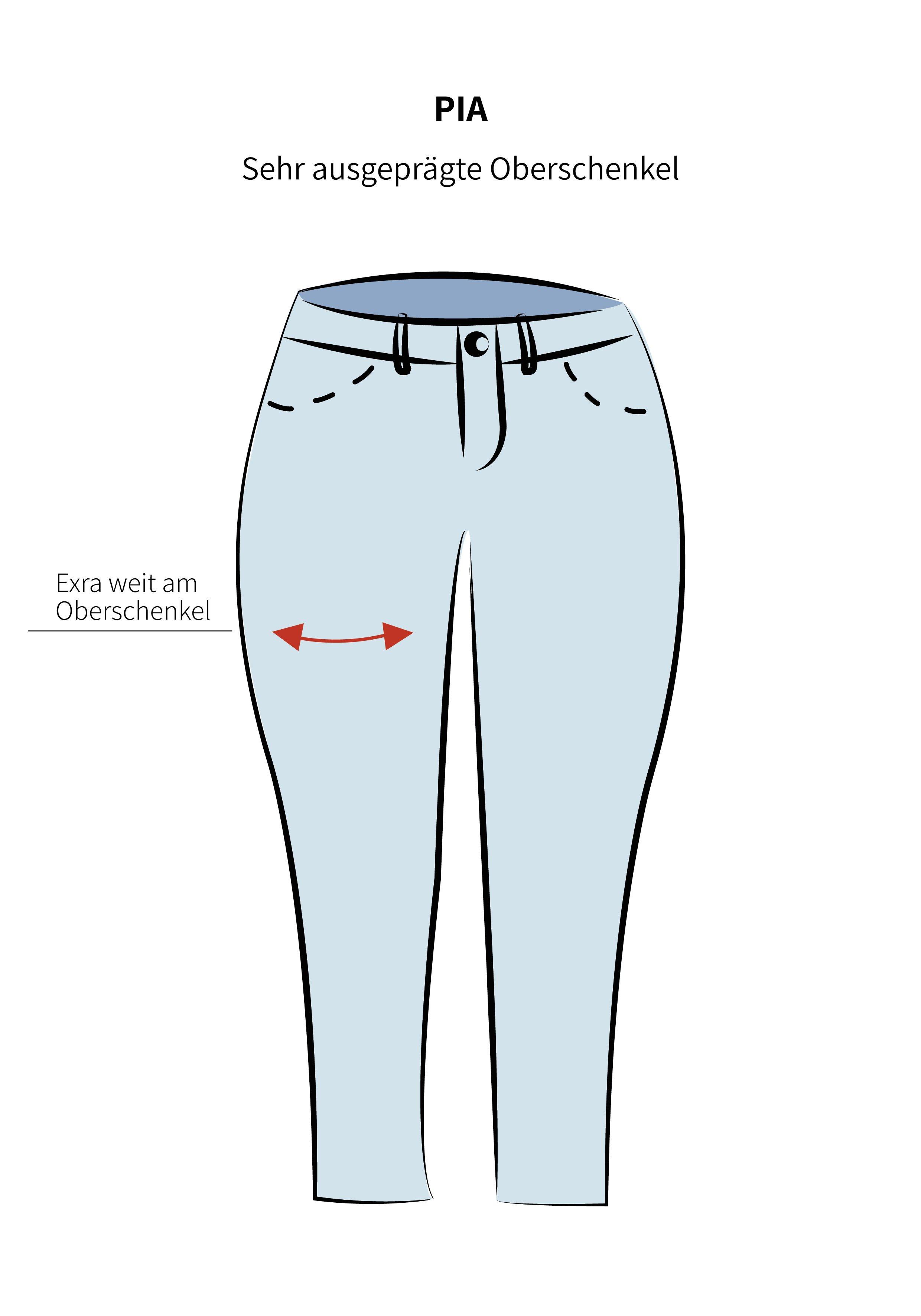 Gerade Twillhose in Curvy-Schnitt PIA, mit Biesen vorn