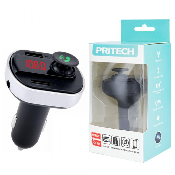 PRITECH Transmissor para carro, 2.1A , PRITECH PBP-448 PRETO - 8436583251768