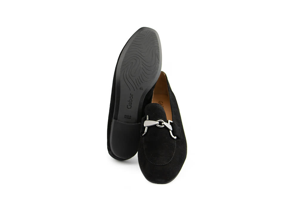 Gabor Loafer Bit Schwarz Altsilber Samtchevreau