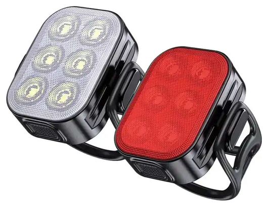 Kit d'éclairage LED pour vélo 200/50 Lumen Feu avant et feu arrière vélo