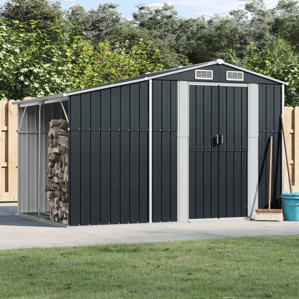 Kangmusi Gerätehaus Anthrazit 277x192,5x179 cm Verzinkter Stahl, Anthrazit 3188292