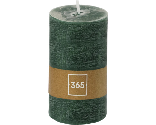 Rustieke pilaarkaars, Ø 6,8 cm, H 12 cm, paraffine, groen