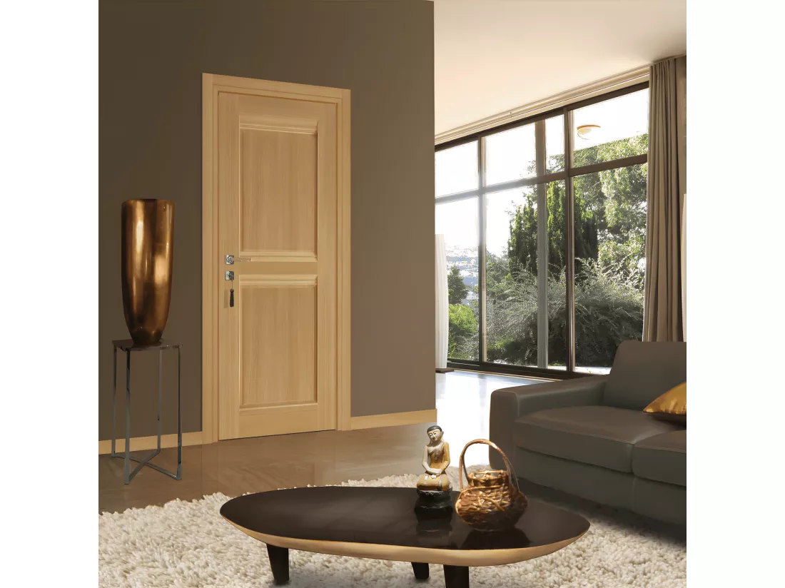 Bloc-porte pose fin de chantier collection Premium Classic 2 panneaux, H.204 x l.83 cm, aspect chêne naturel, réversible