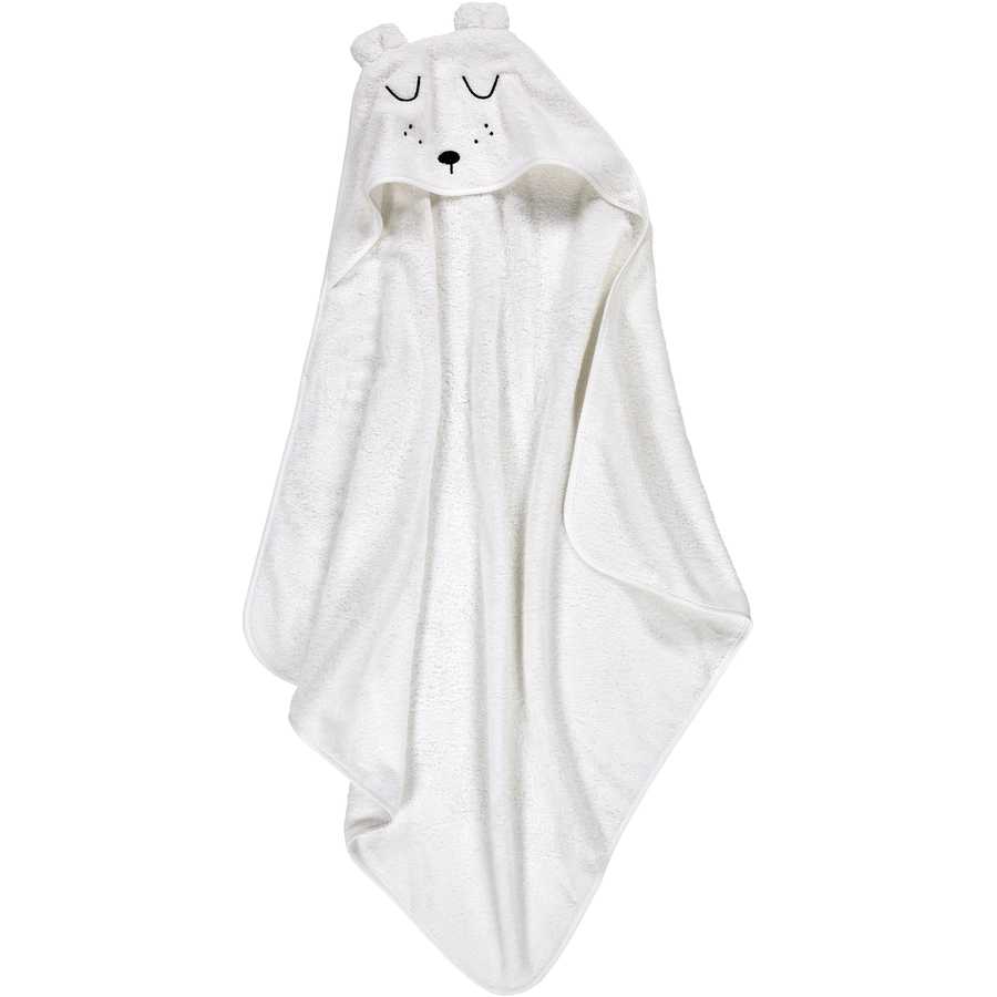 Alvi® Frottier-Set Kaputzenbadetuch & Waschhandschuh weiß