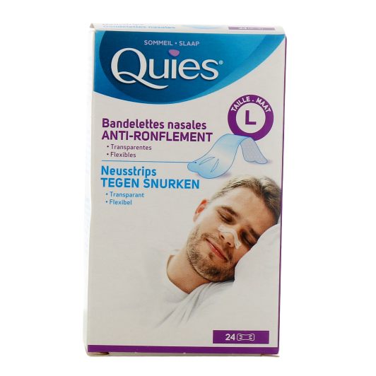 Quies Anti-ronflement 24 Bandelettes Nasales Grand Format