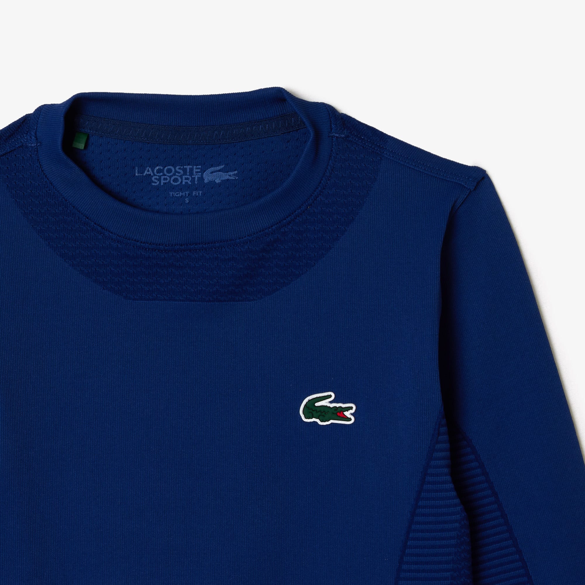 Crop top manches longues Sport sans couture T-Shirts - Bleu - Lacoste - Femme