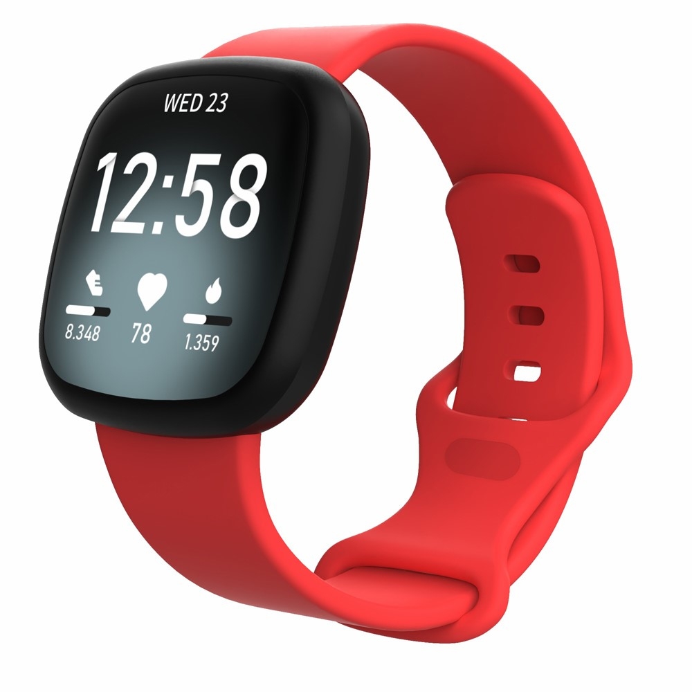 Fitbit Versa 4 / Versa 3 / Sense 2 / Sense Silikon Sport Armband (Gelenkumfang 160-200mm) - Rot