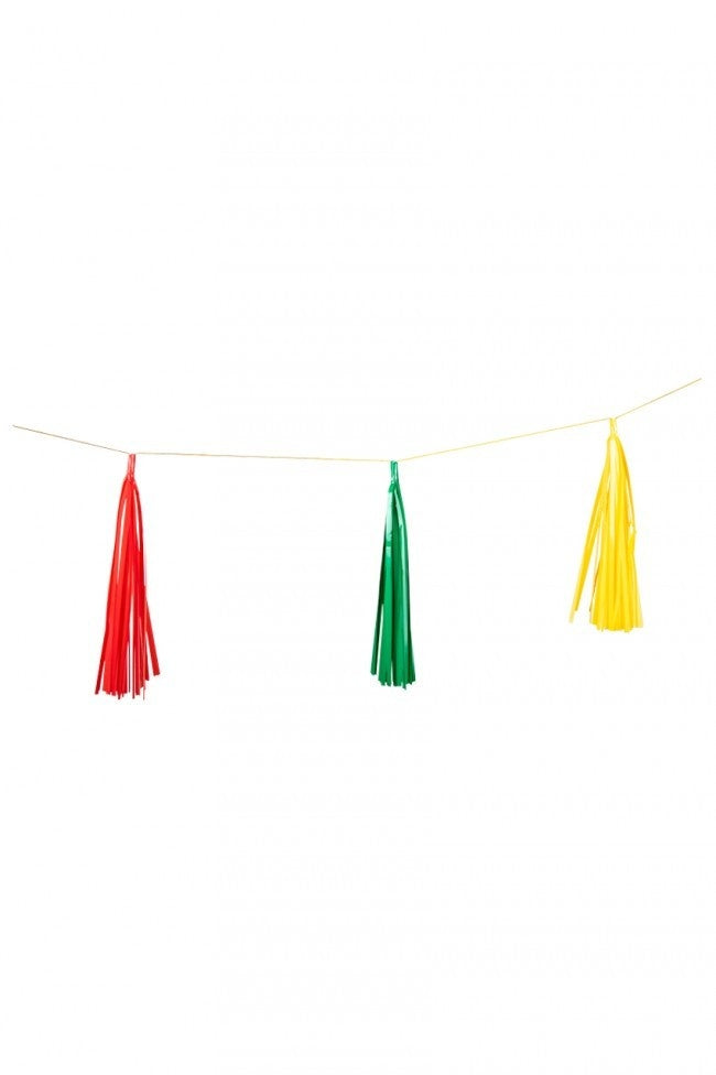 Tassel Guirlande Rood Geel groen 2,25m
