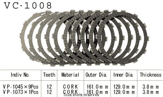 Kyoto - Disques garnis d'embrayage VC1008