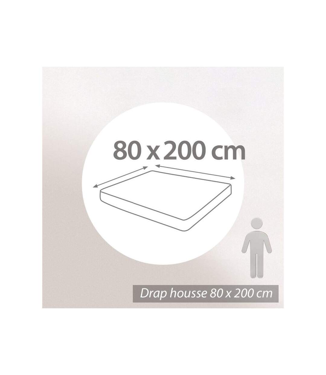 Drap housse imprimé 90x200 cm percale de coton ASIA gris Anthracite Bonnet 40 cm
